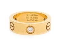 An 18 Karat Yellow Gold and Diamond 'Love' Ring, Cartier, 5.50 dwts.