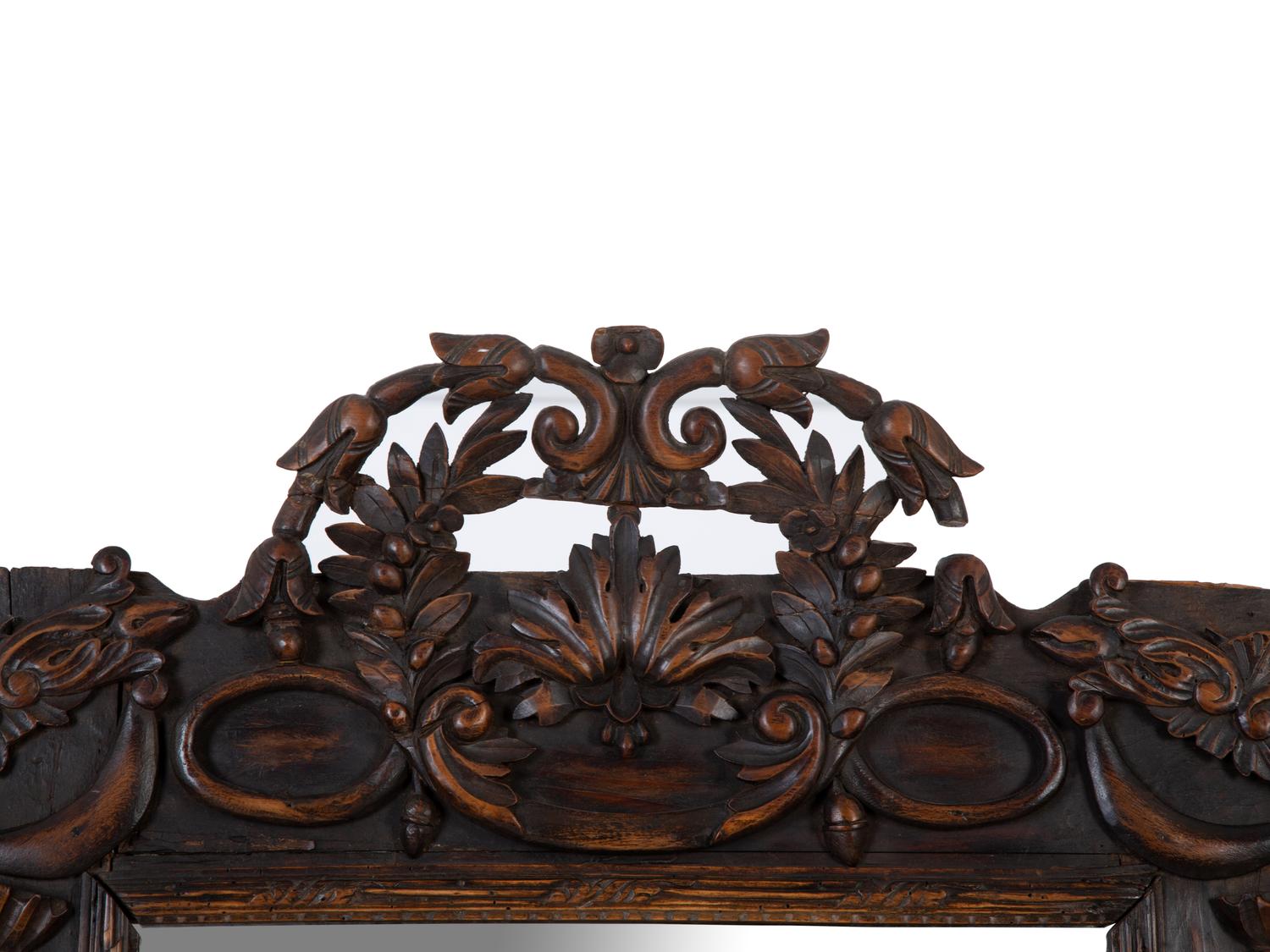 French Provincial Style Carved Fruitwood Mirror — 19TH/20TH CENTURY