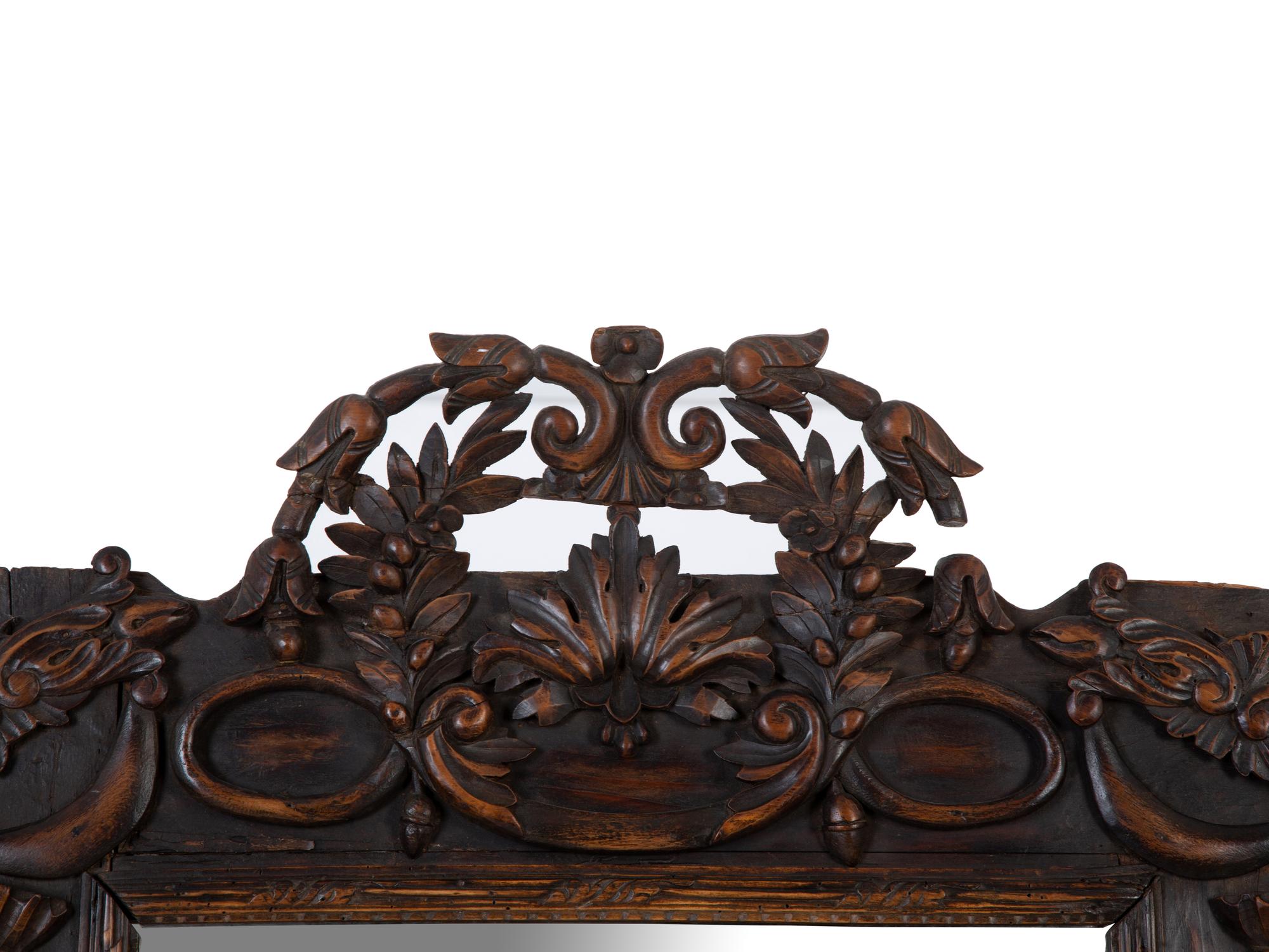 French Provincial Style Carved Fruitwood Mirror — 19TH/20TH CENTURY