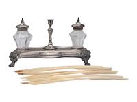 A Victorian Silver Inkstand