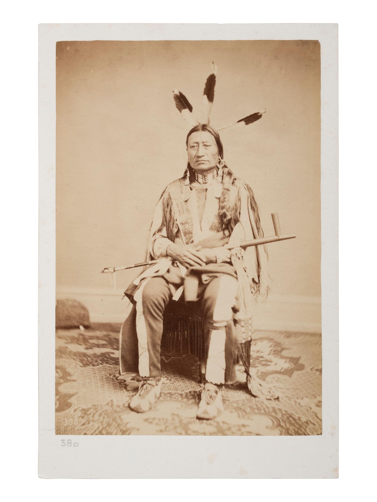 [NATIVE AMERICANS]. [SHINDLER, Antonio Zeno (1823-1899), photographer]. Ma-Za-O-Ya-Ti, Iron Nation . [Washington, DC, 1867].