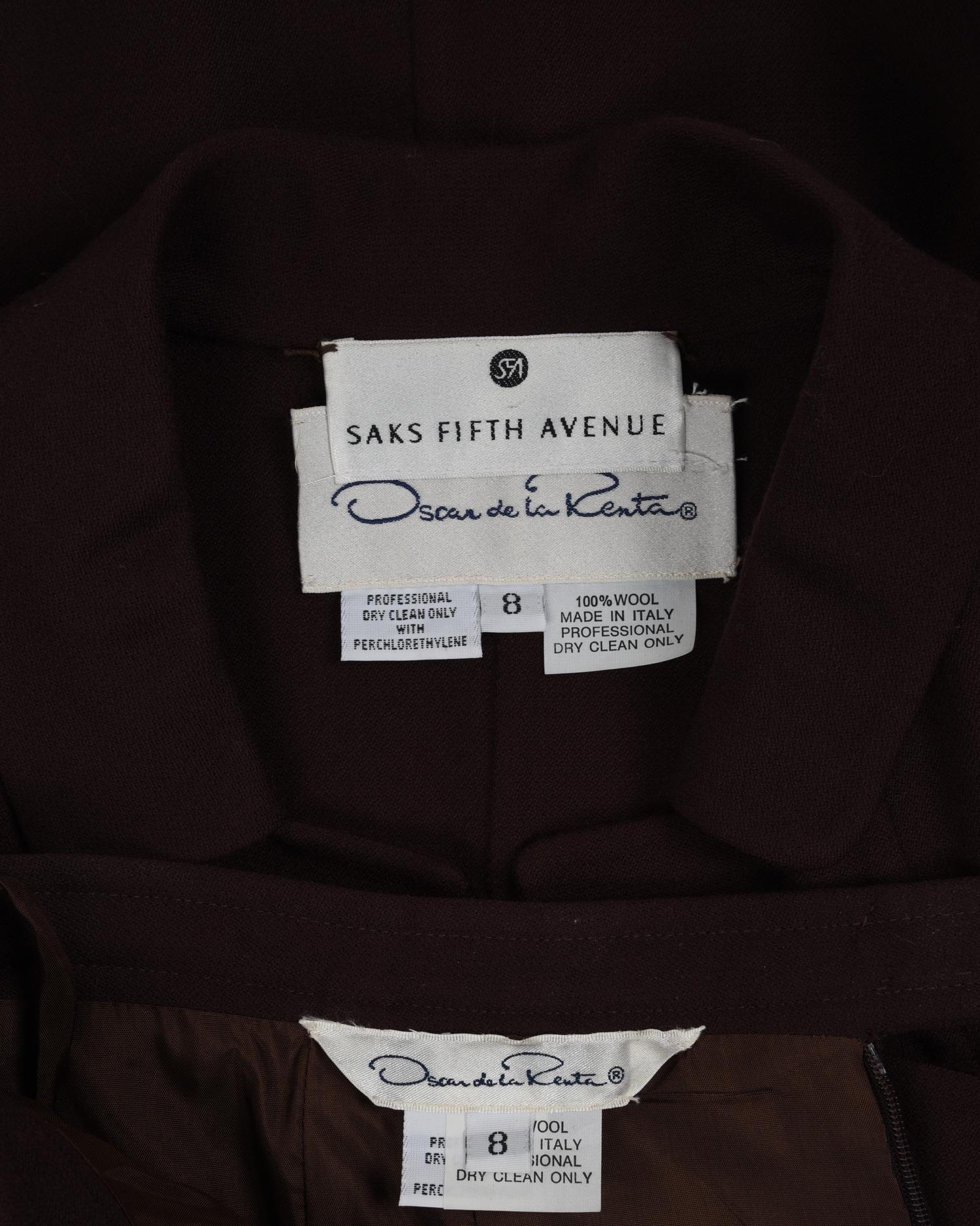 Three Designer Skirt Suits: One Gianni Versace, One Oscar de la Renta, and One Moschino, 1990s
