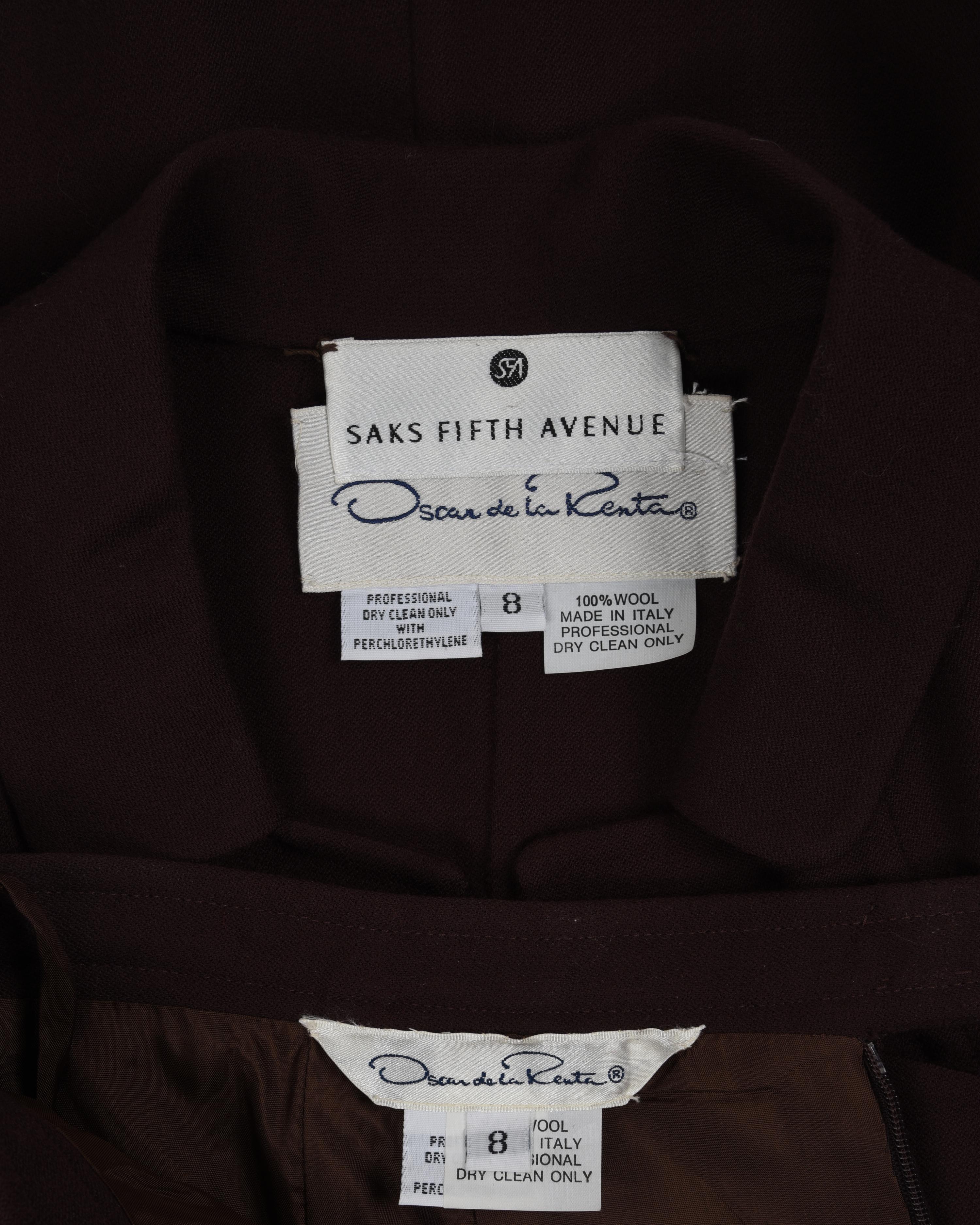 Three Designer Skirt Suits: One Gianni Versace, One Oscar de la Renta, and One Moschino, 1990s