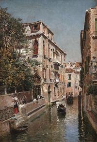 FEDERICO DEL CAMPO (PERUVIAN 1837–1927) VENETIAN CANALS; A PAIR