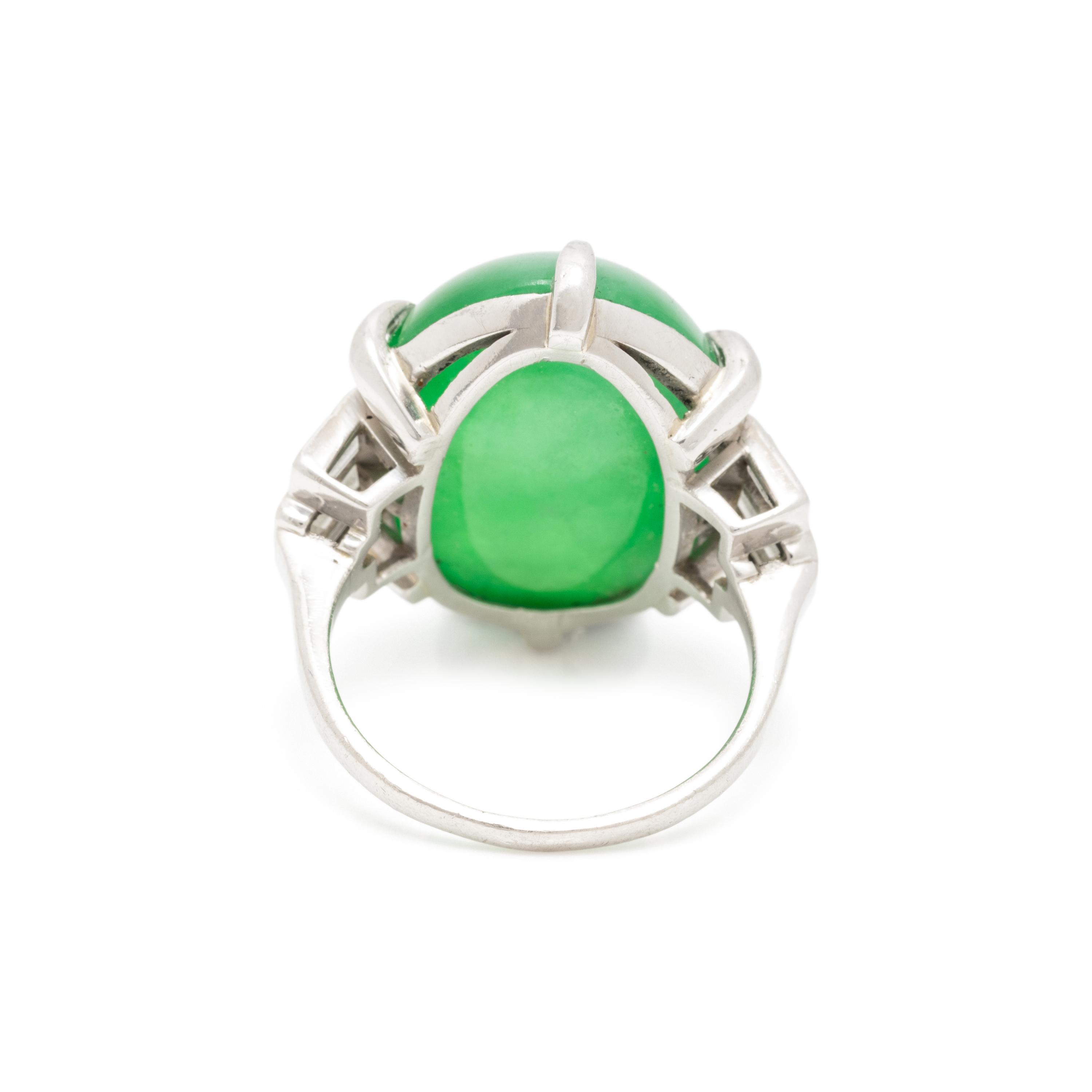 PLATINUM, JADE, AND DIAMOND RING