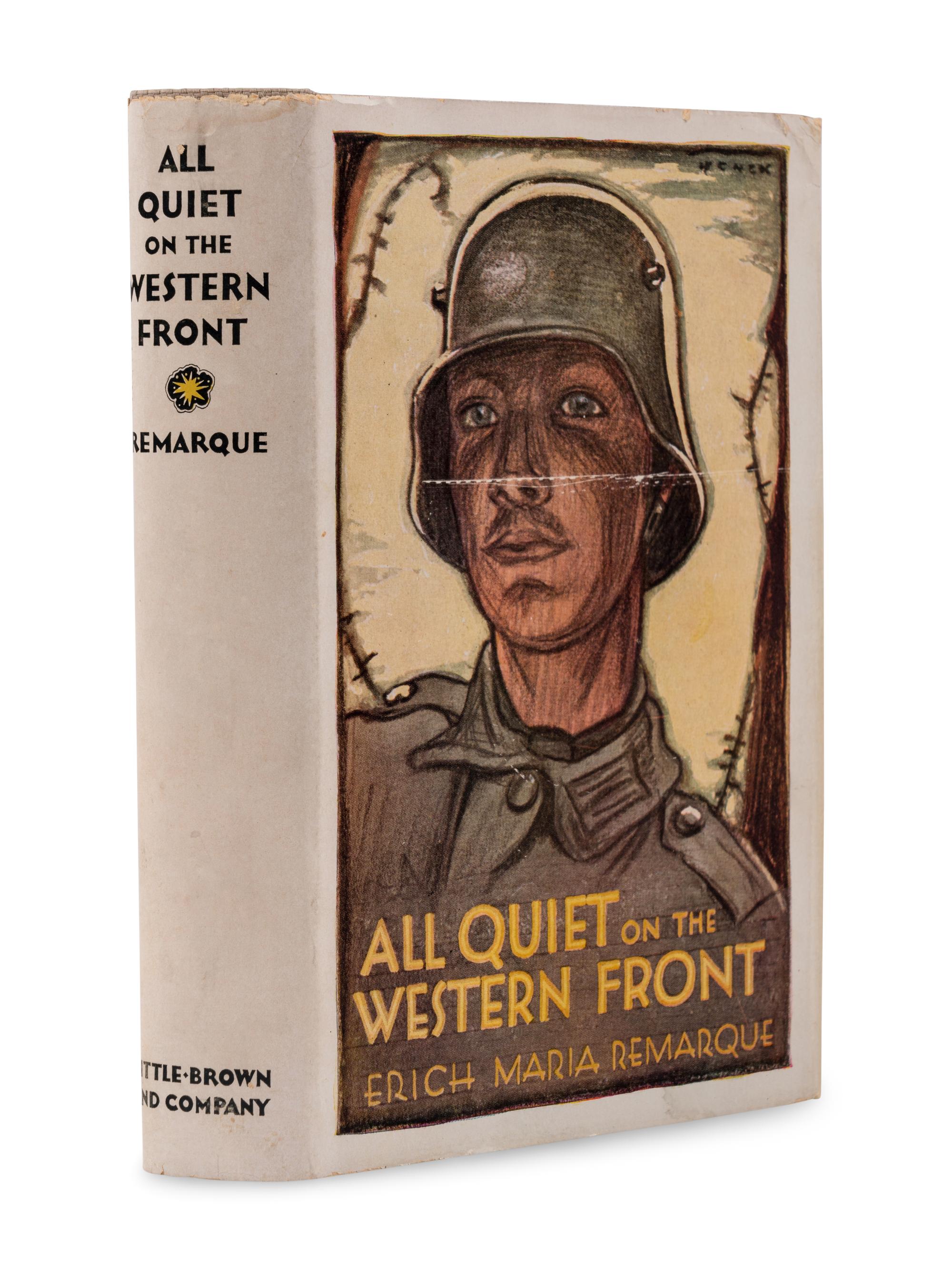 REMARQUE, Erich Maria (1898-1970). All Quiet on the Western Front . Boston: Little, Brown, and Company, 1929.