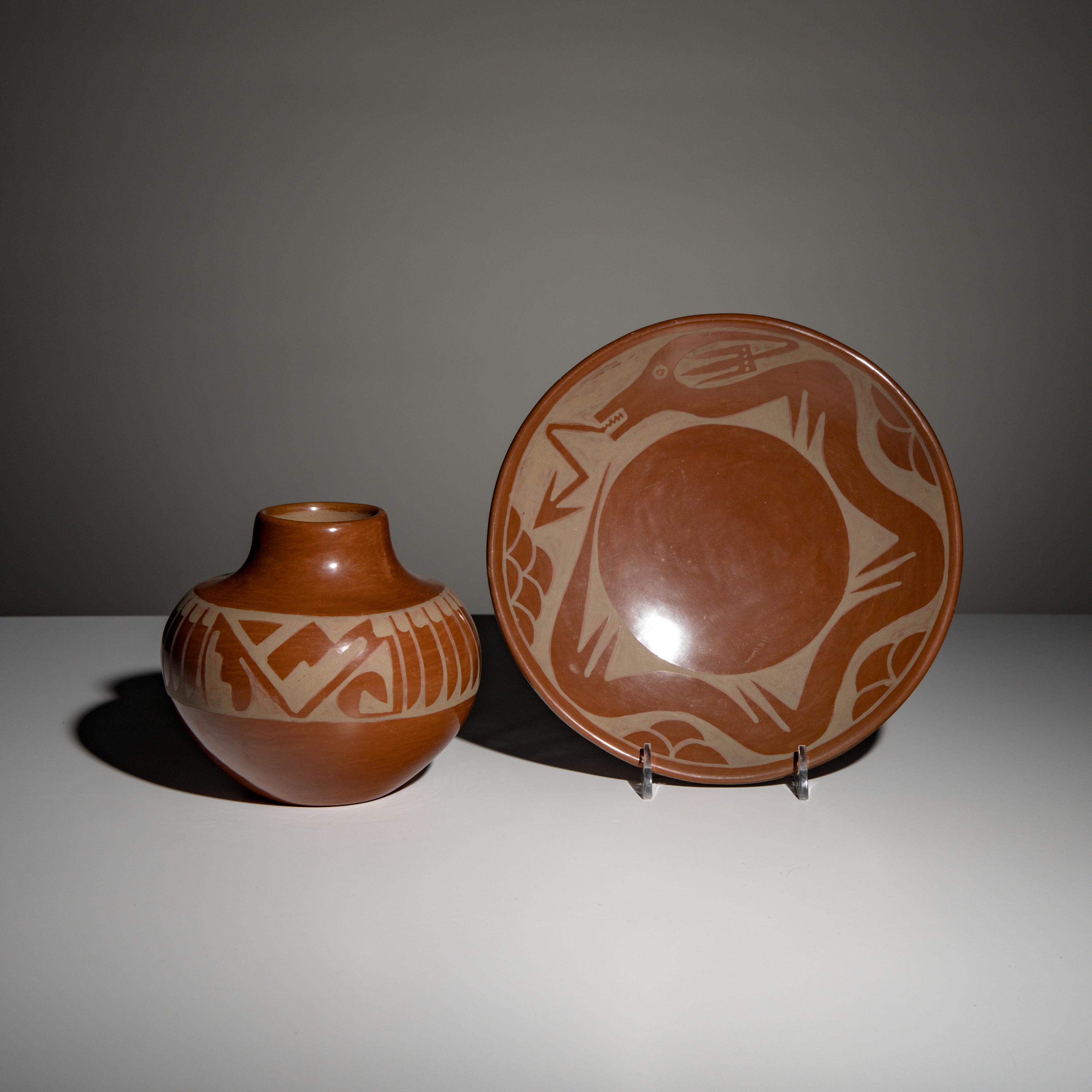 Santana and Adam Martinez (San Ildefonso, 1909-2002 / 1904-2000) — Redware Pottery
