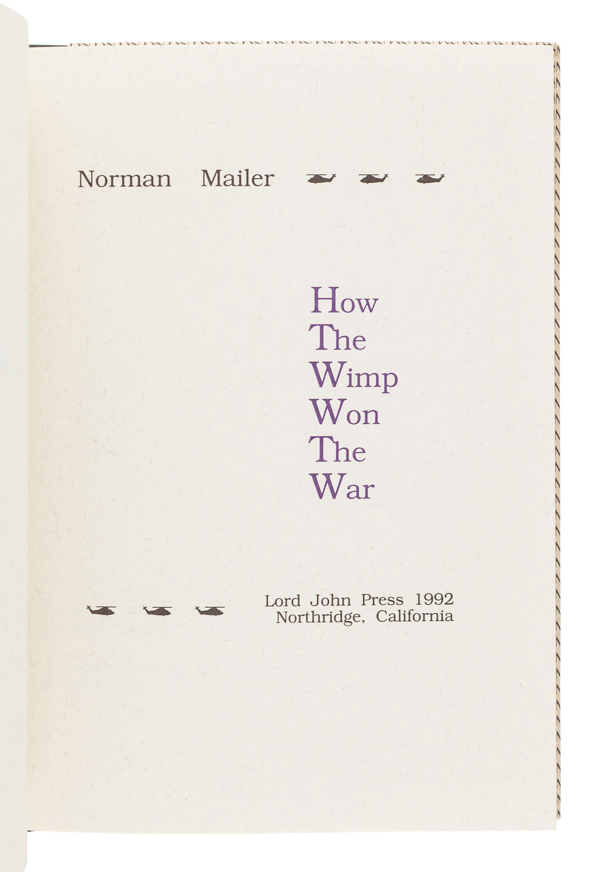 [MAILER, Norman (1923-2007)]. A group of 4 FIRST EDITIONS by Mailer, comprising: