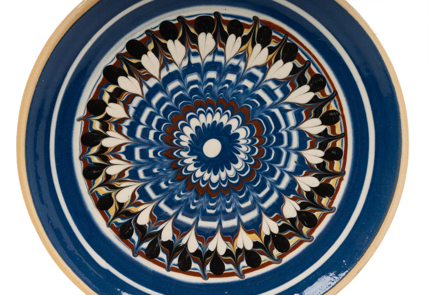 A Pair of Continental Mocha Ware Style Plates