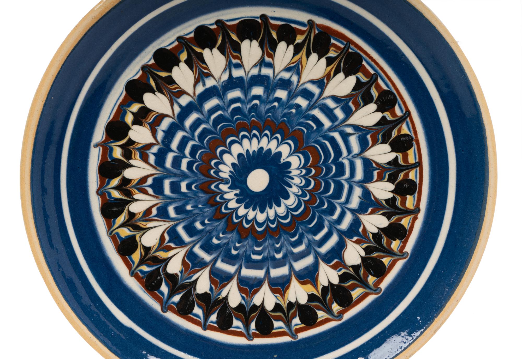 A Pair of Continental Mocha Ware Style Plates