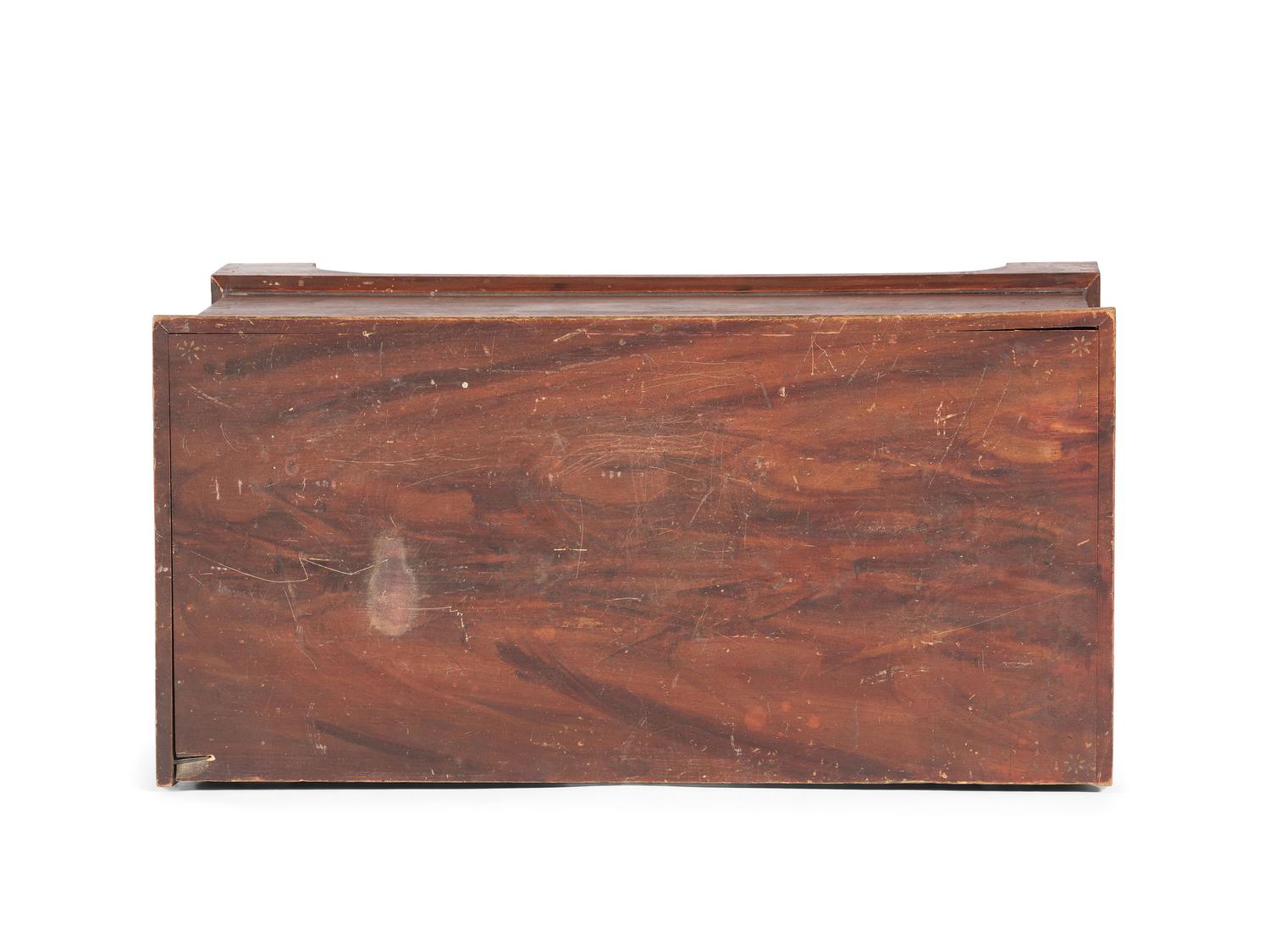 A Country Classical Grain Painted and Stencil Decorated Poplar Blanket Chest
