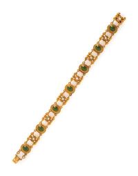 JADE AND SEED PEARL BRACELET