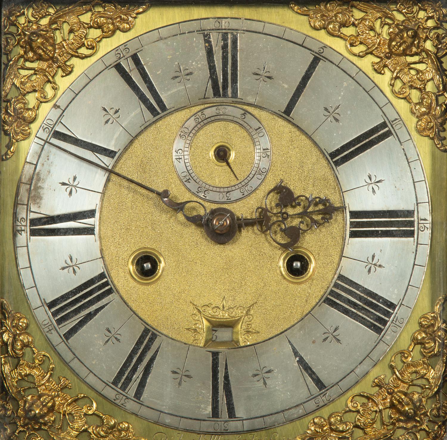 A William and Mary Ebonized Longcase Clock