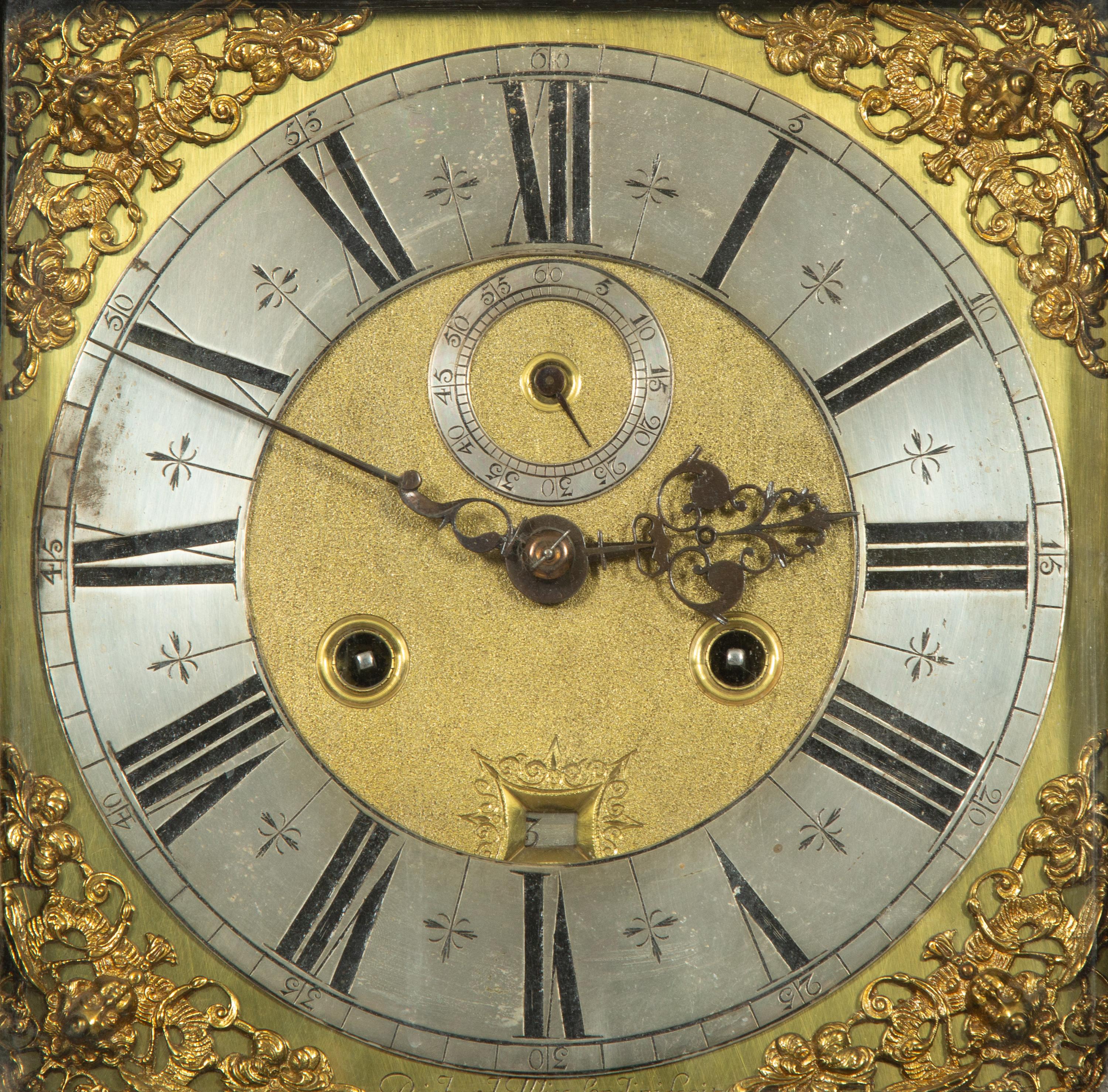 A William and Mary Ebonized Longcase Clock