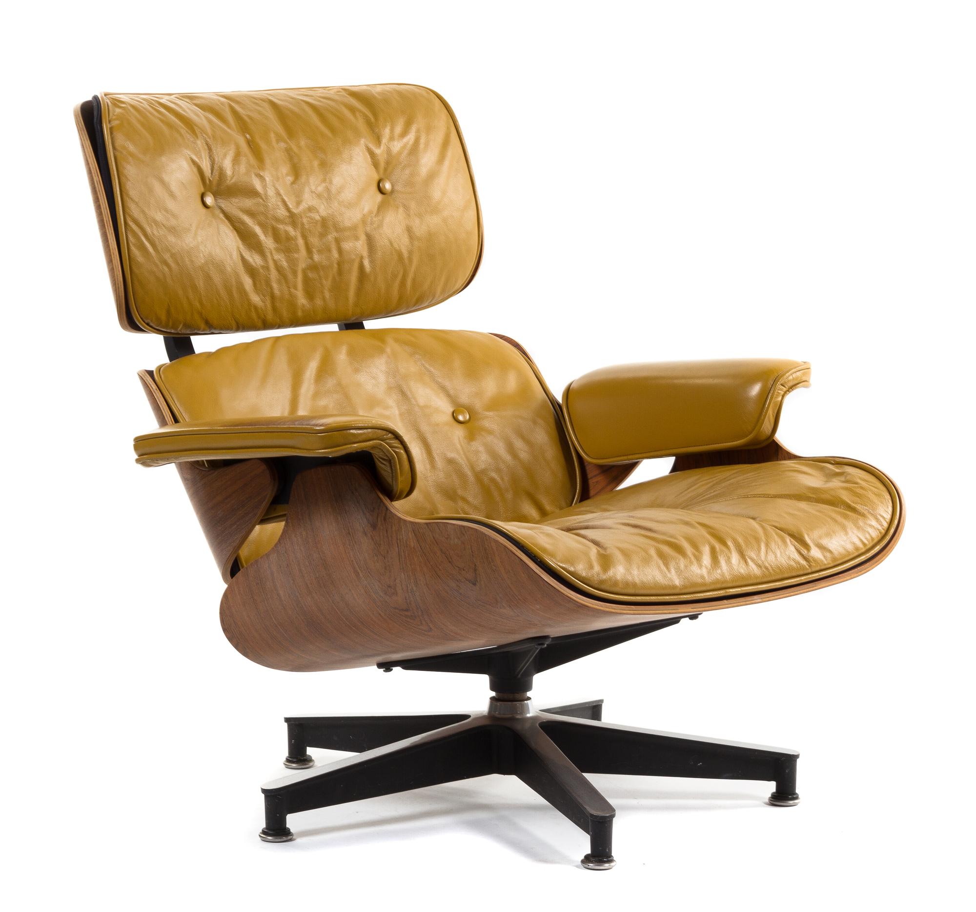 A 670 Rosewood Lounge Chair, Charles and Ray Eames for Herman Miller Height 31 1/2 inches.