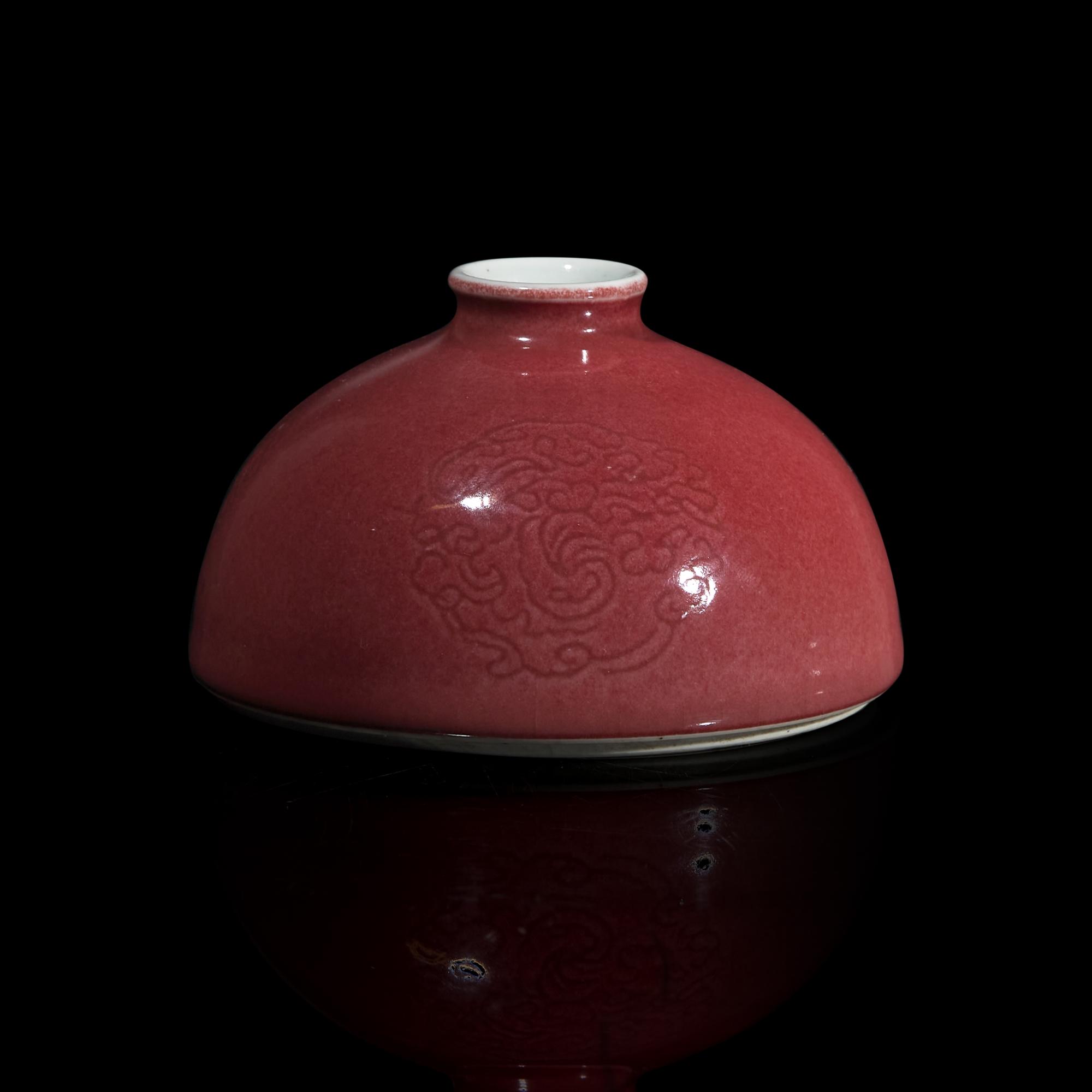 A Chinese Copper-Red Glazed Water Coupe, Taibaizun, Late Qing Dynasty 晚清 釉裡紅太白尊