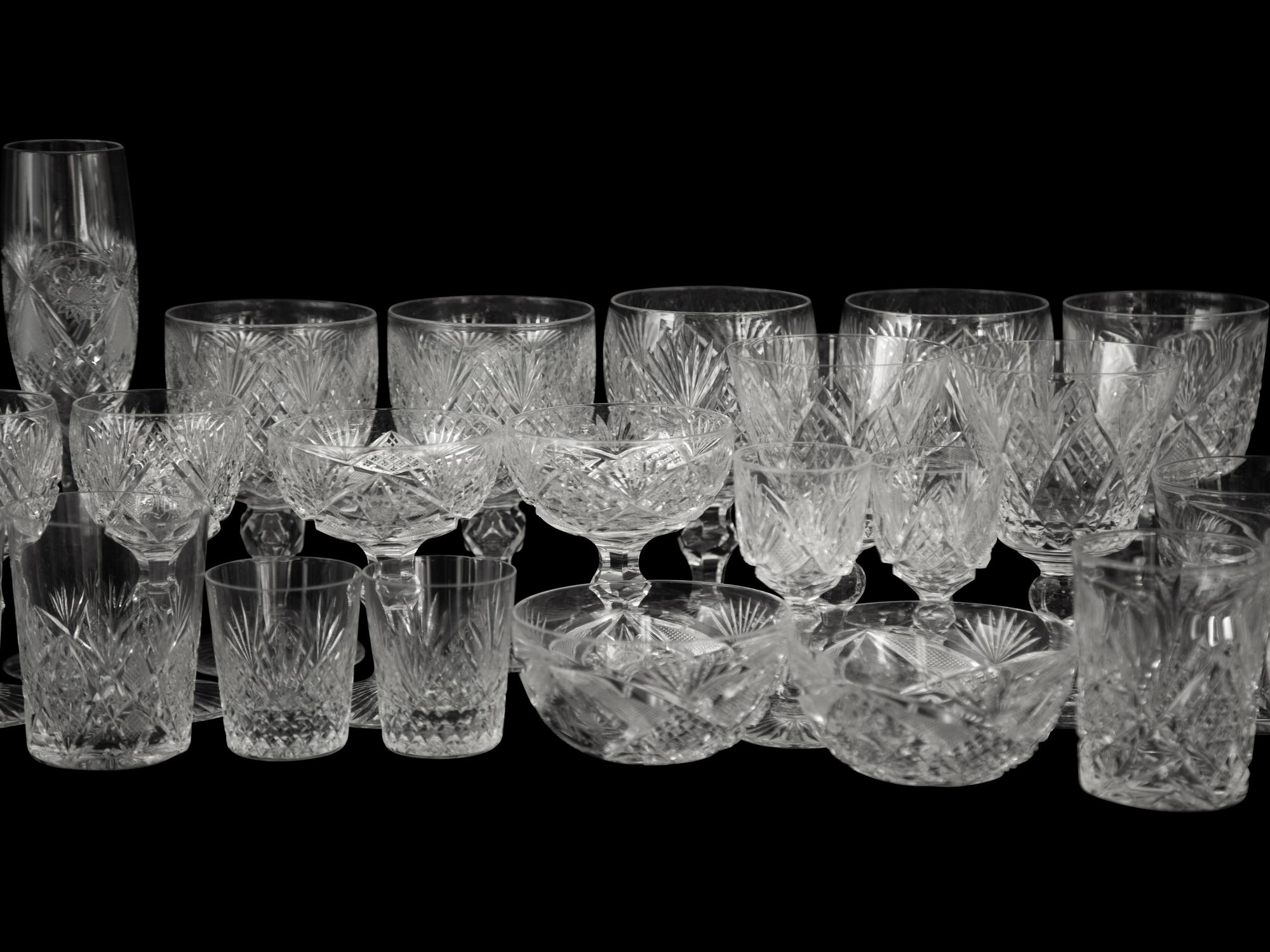 An Extensive Collection of Cut Glass Barware