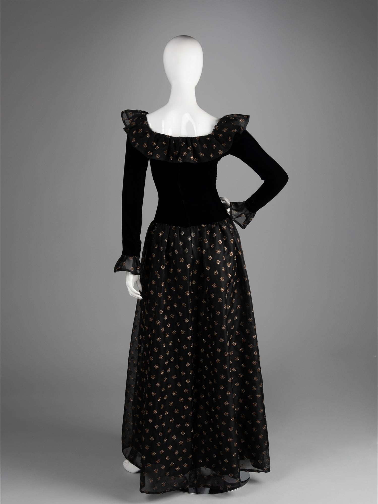 Givenchy Haute Couture Floral Embroidered Evening Dress, 1970-90s