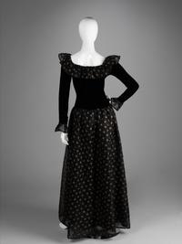 Givenchy Haute Couture Floral Embroidered Evening Dress, 1970-90s