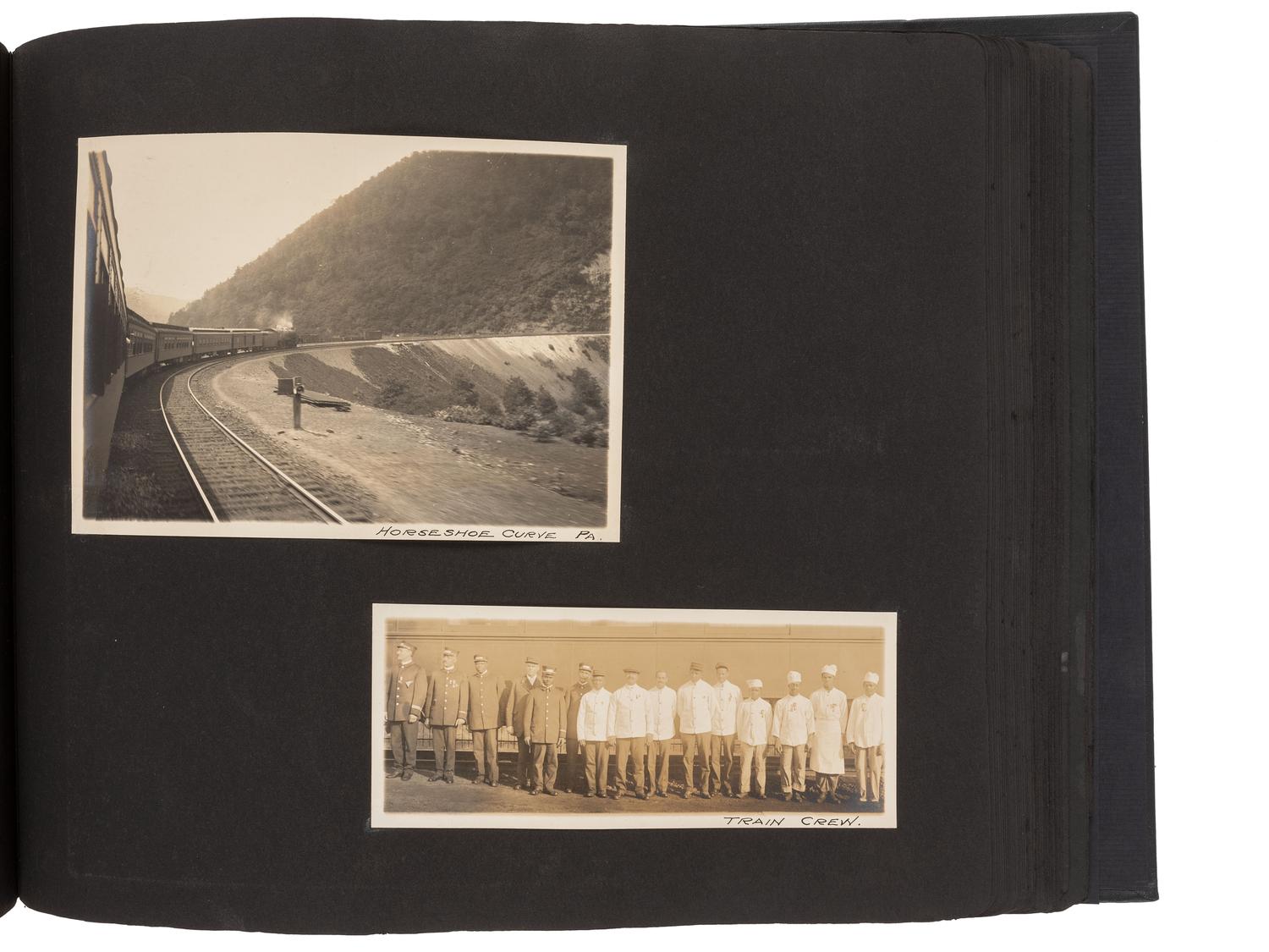 Americana Album containing approx. 350 photographs documenting the journey of the Liberty Bell from Philadelphia to San Francisco for the Panama-Pacific Exposition. 1915.