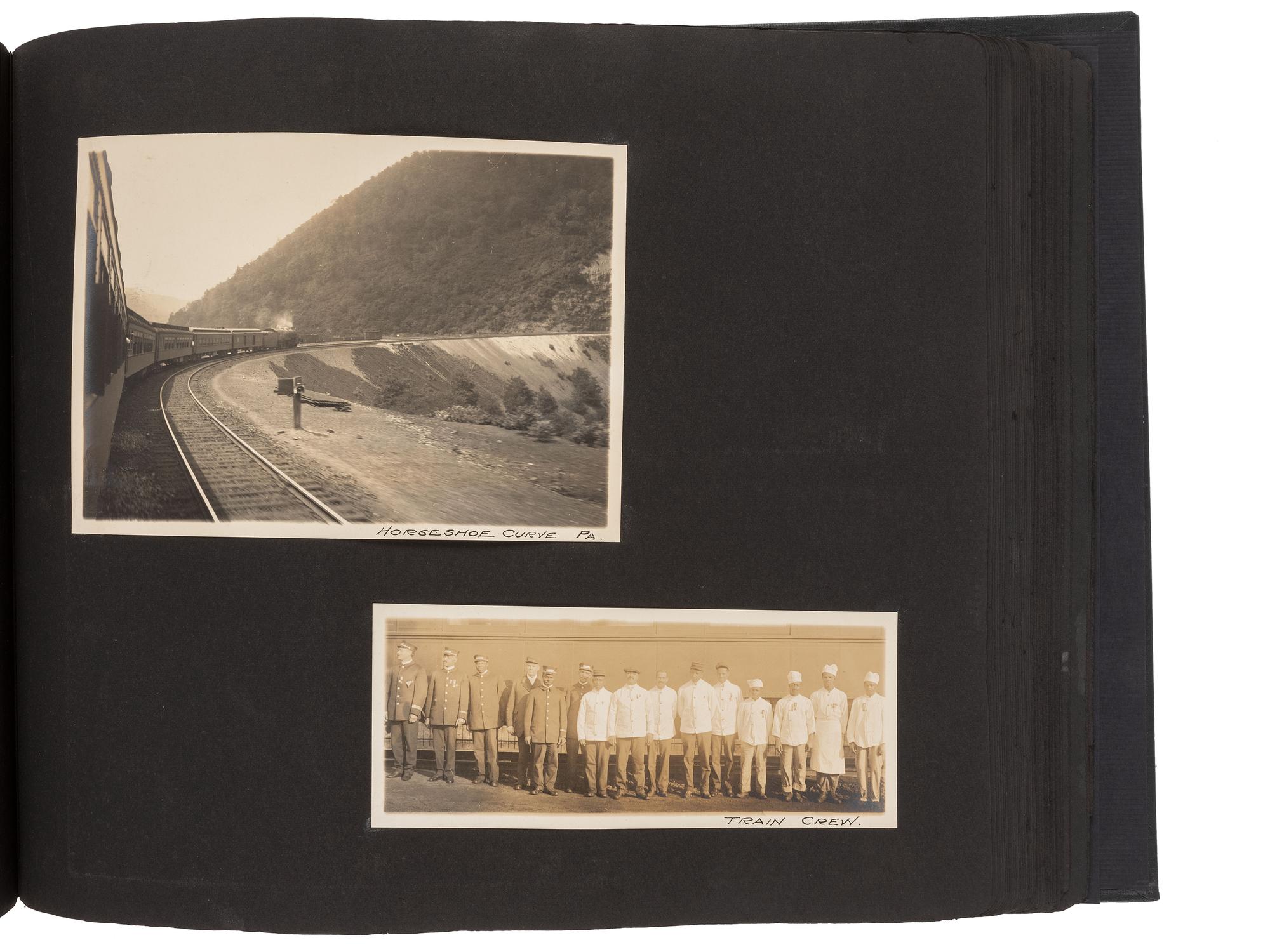 Americana Album containing approx. 350 photographs documenting the journey of the Liberty Bell from Philadelphia to San Francisco for the Panama-Pacific Exposition. 1915.