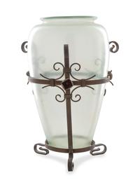 An Iron Mounted Vase