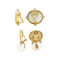 MAZ, COLLECTION OF MULTIGEM AND BLUE GLASS CLIP EARRINGS