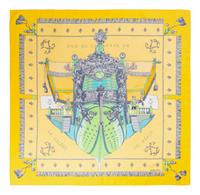 Four Designer Scarves: Two Hermès, Two Gucci