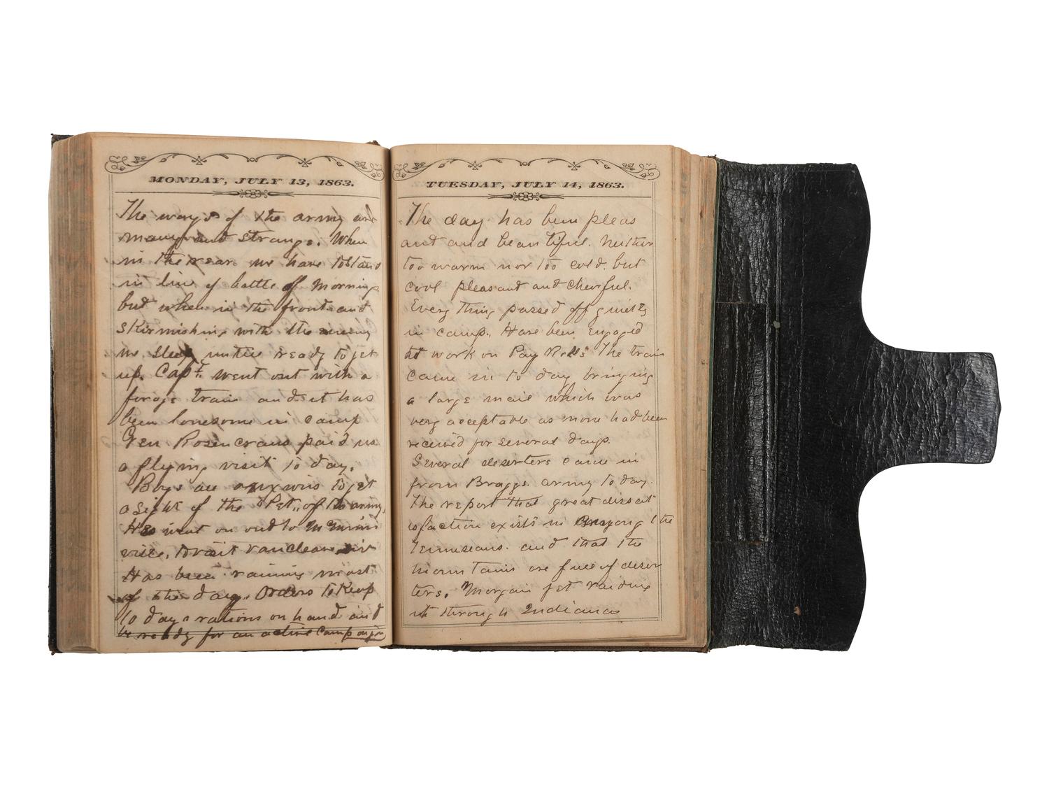 [CIVIL WAR]. Diary of Jesse B. Connelly, 31st Indiana Regiment, including description of the Second Battle of Murfreesboro (or Battle of Stones River).