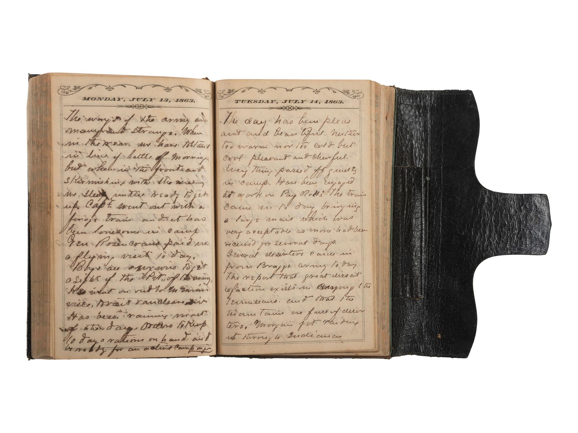 [CIVIL WAR]. Diary of Jesse B. Connelly, 31st Indiana Regiment, including description of the Second Battle of Murfreesboro (or Battle of Stones River).