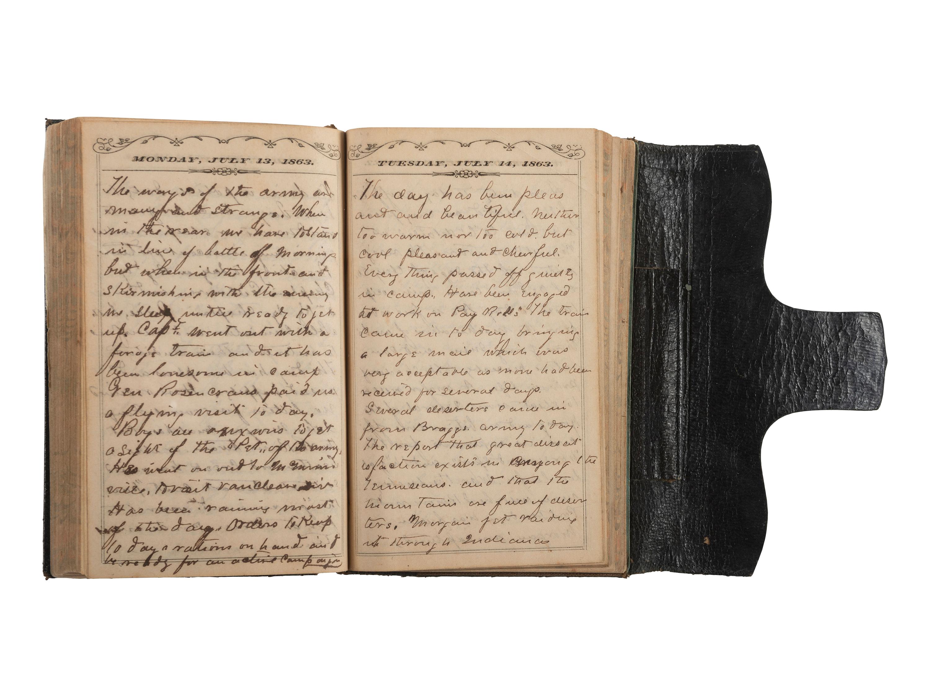 [CIVIL WAR]. Diary of Jesse B. Connelly, 31st Indiana Regiment, including description of the Second Battle of Murfreesboro (or Battle of Stones River).