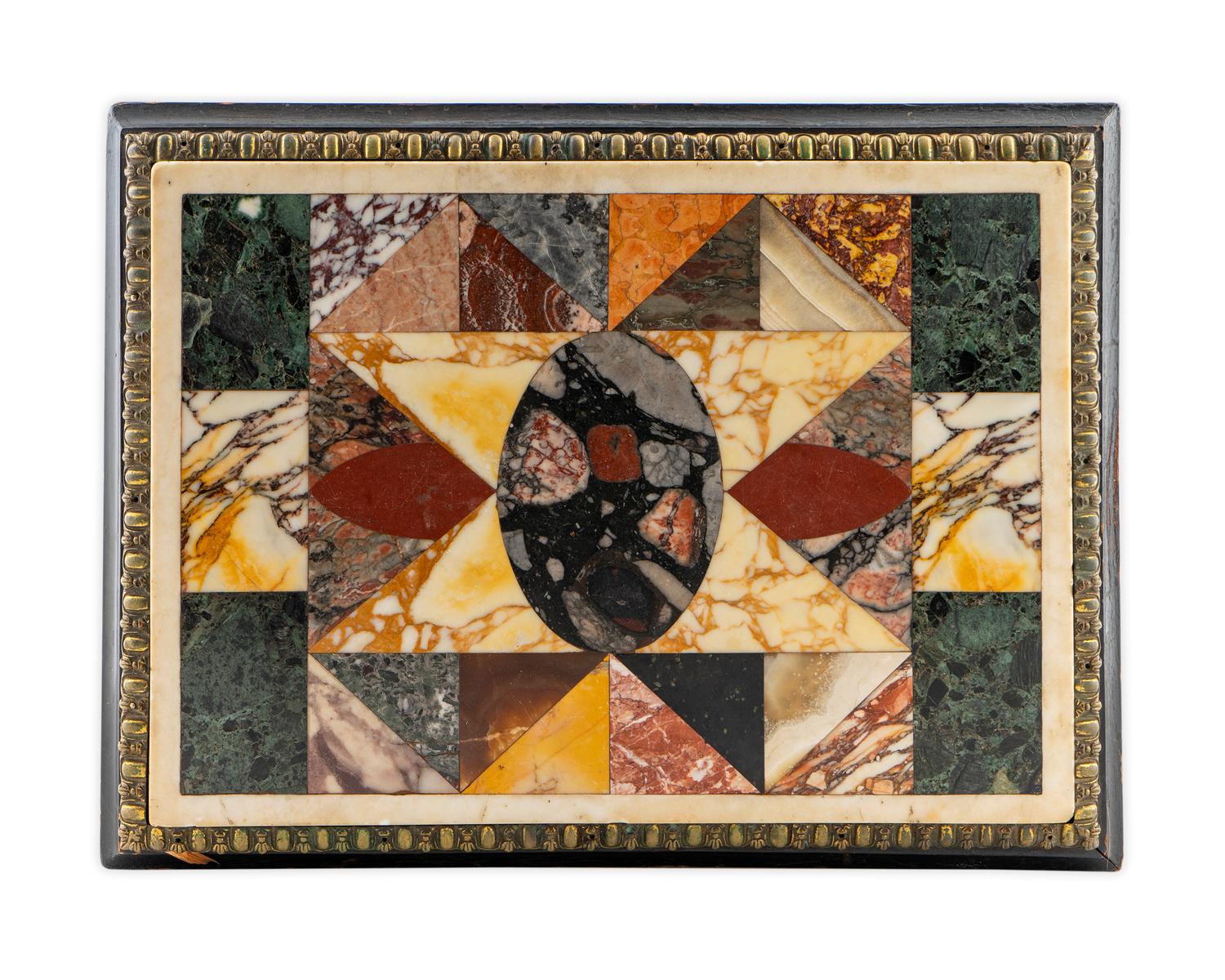 An Italian Ebonized Wood and Specimen Marble Table — LATE 19TH CENTURY