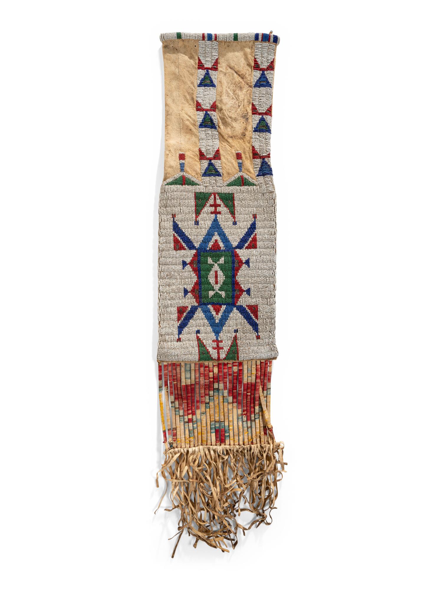 Sioux Beaded Hide Tobacco Bag