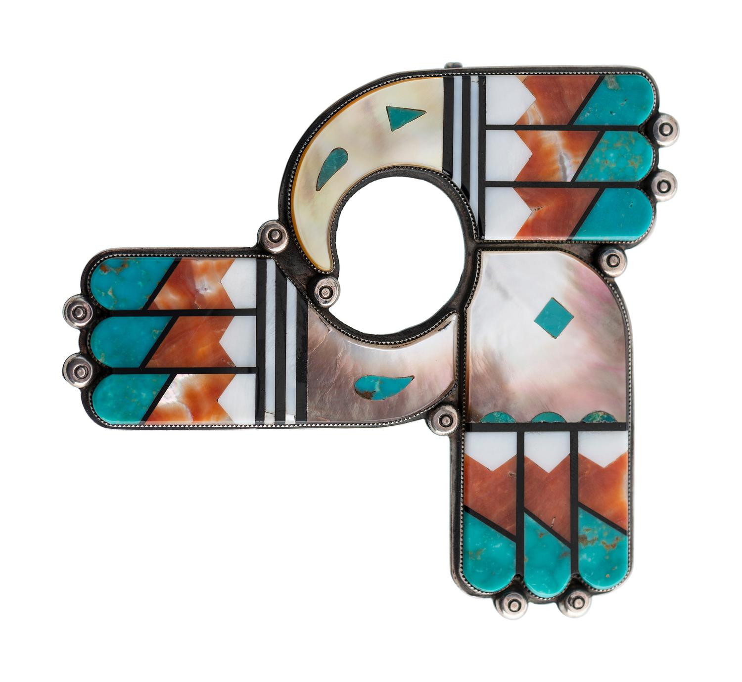Sterling Silver and Mosaic Inlay Pendant / Brooch