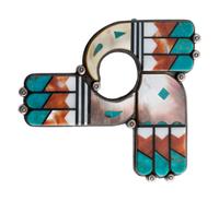 Sterling Silver and Mosaic Inlay Pendant / Brooch