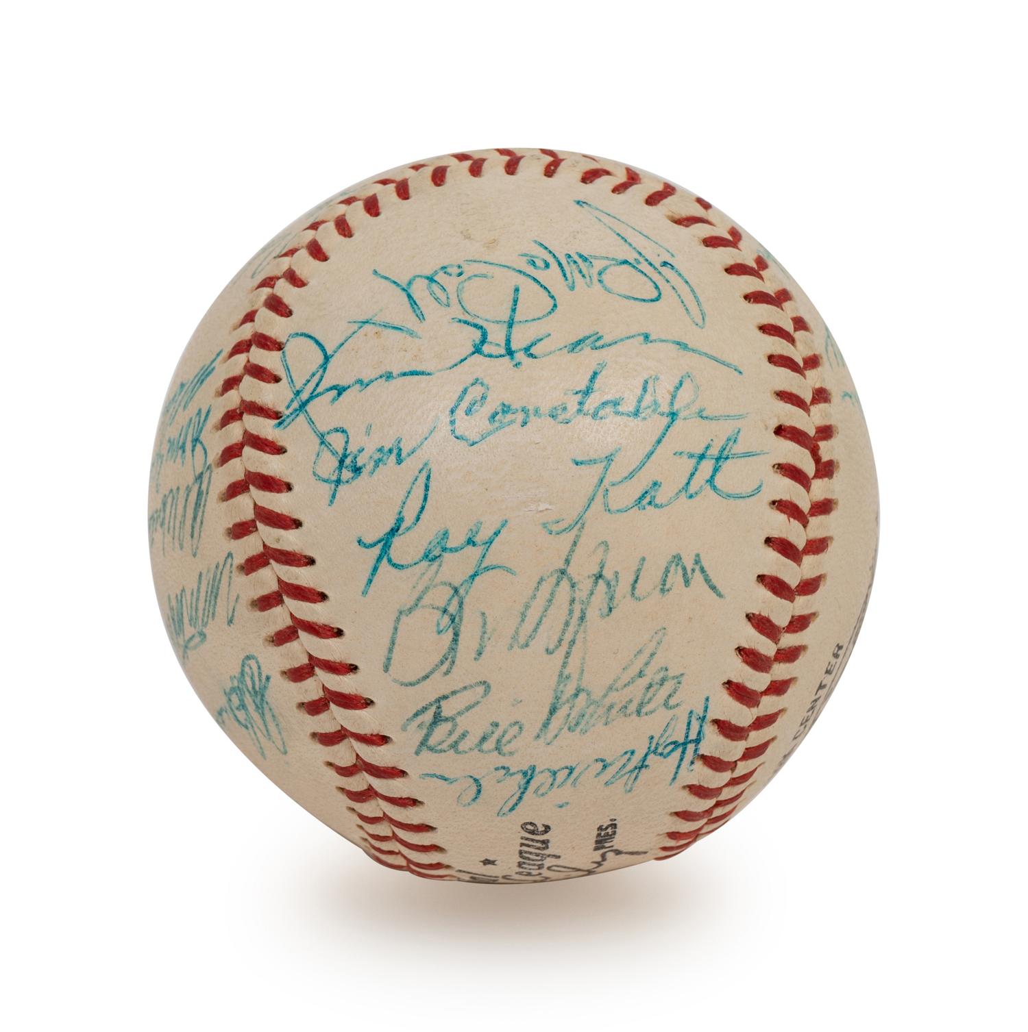 A 1956 New York Giants Team Signed Autograph Baseball Including Willie Mays (BAS Beckett Authentication Services Certified),