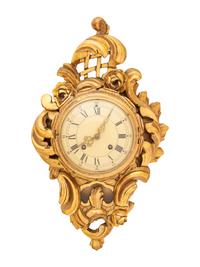 A Swedish Giltwood Cartel Clock