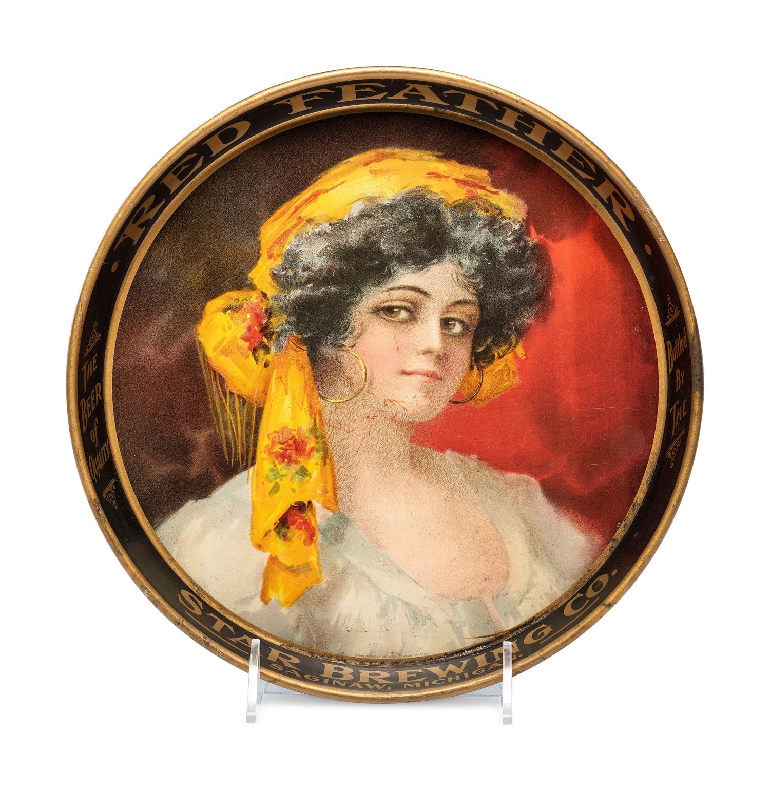 A Star Brewing Company Tin Lithograph Advertising Tray