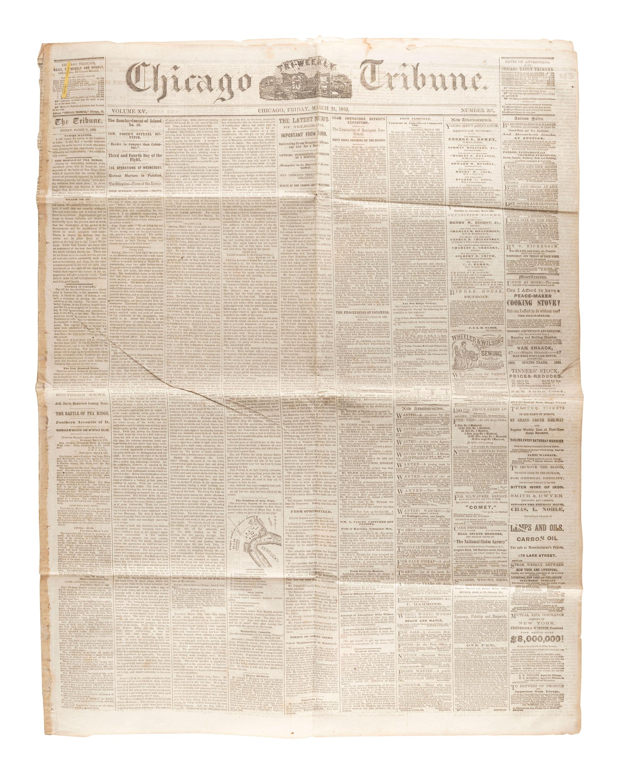 [CIVIL WAR]. A group of Civil War-era newspapers, comprising: