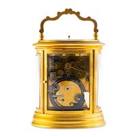 A French Gilt Brass Grande Sonnerie Carriage Clock