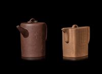 Two Chinese Yixing Zisha Pottery Teapots