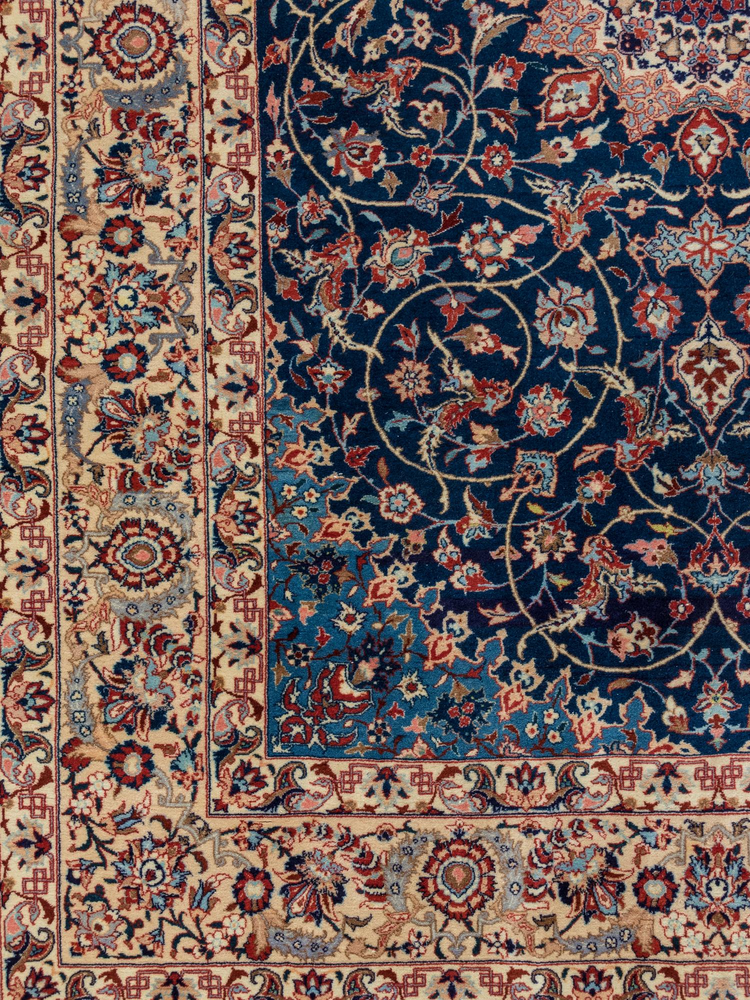 A Signed Isfahan Silk Rug