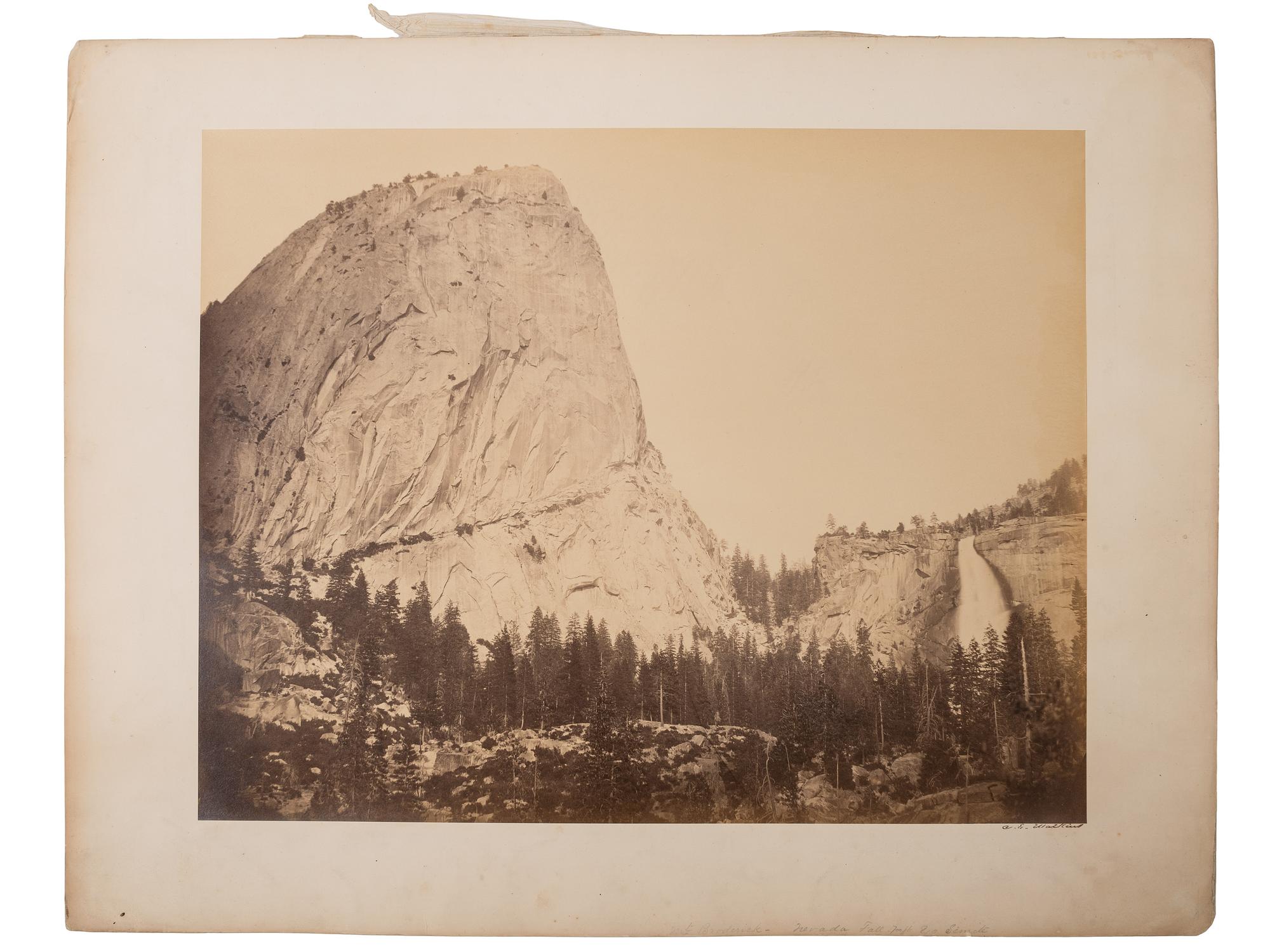[WESTERN AMERICANA]. WATKINS, Carleton (1829-1916). Mt. Broderick and Nevada Fall. 700 ft. Yosemite. 1861.
