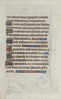 BURGUNDIAN ILLUMINATOR A leaf from a Book of Hours, with illuminated initials, in Latin, illuminated manuscript on parchment [France, probably Burgundy, c. 1450]
