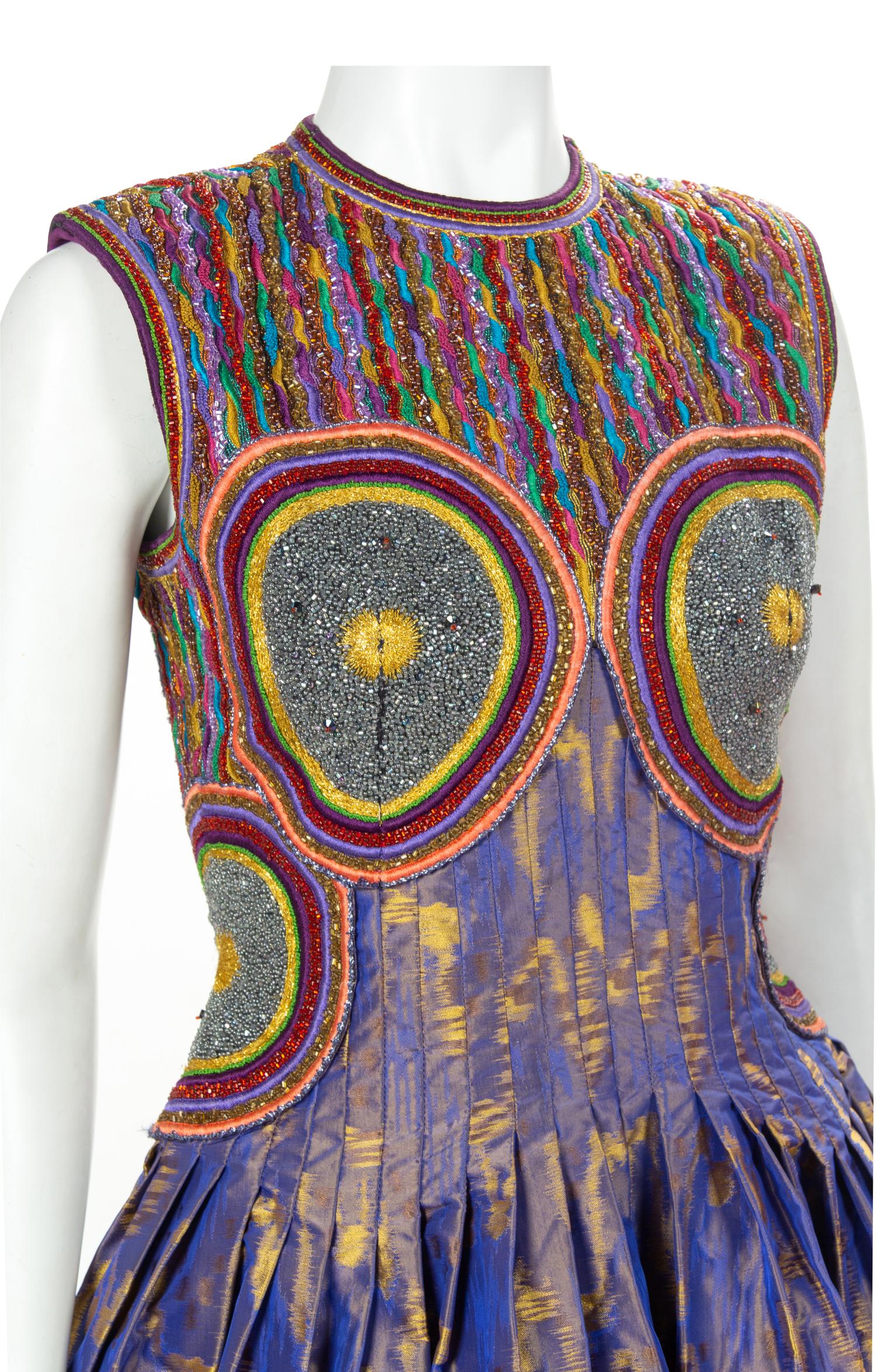 Two Geoffrey Beene Embroidered Dresses, Fall 1990