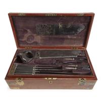 Brass-mounted mahogany surgical kit belonging to Dr. Alexander Peille Cahill 19th century
