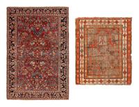 A Sarouk Mat and a Caucasian Mat
