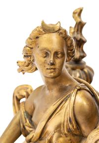A Louis XV Style Gilt Bronze Figural Mantel Clock
