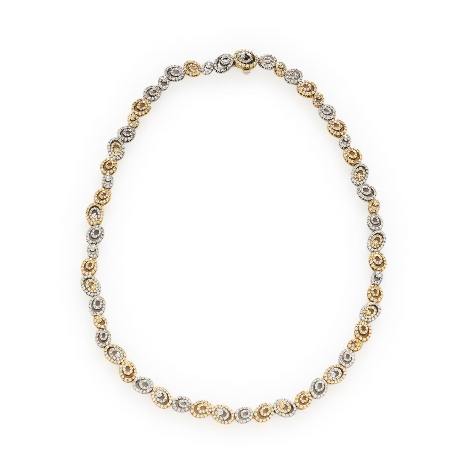 Ponte Vecchio Gioielli, Diamond and Bicolor Gold 'Saturno' Necklace