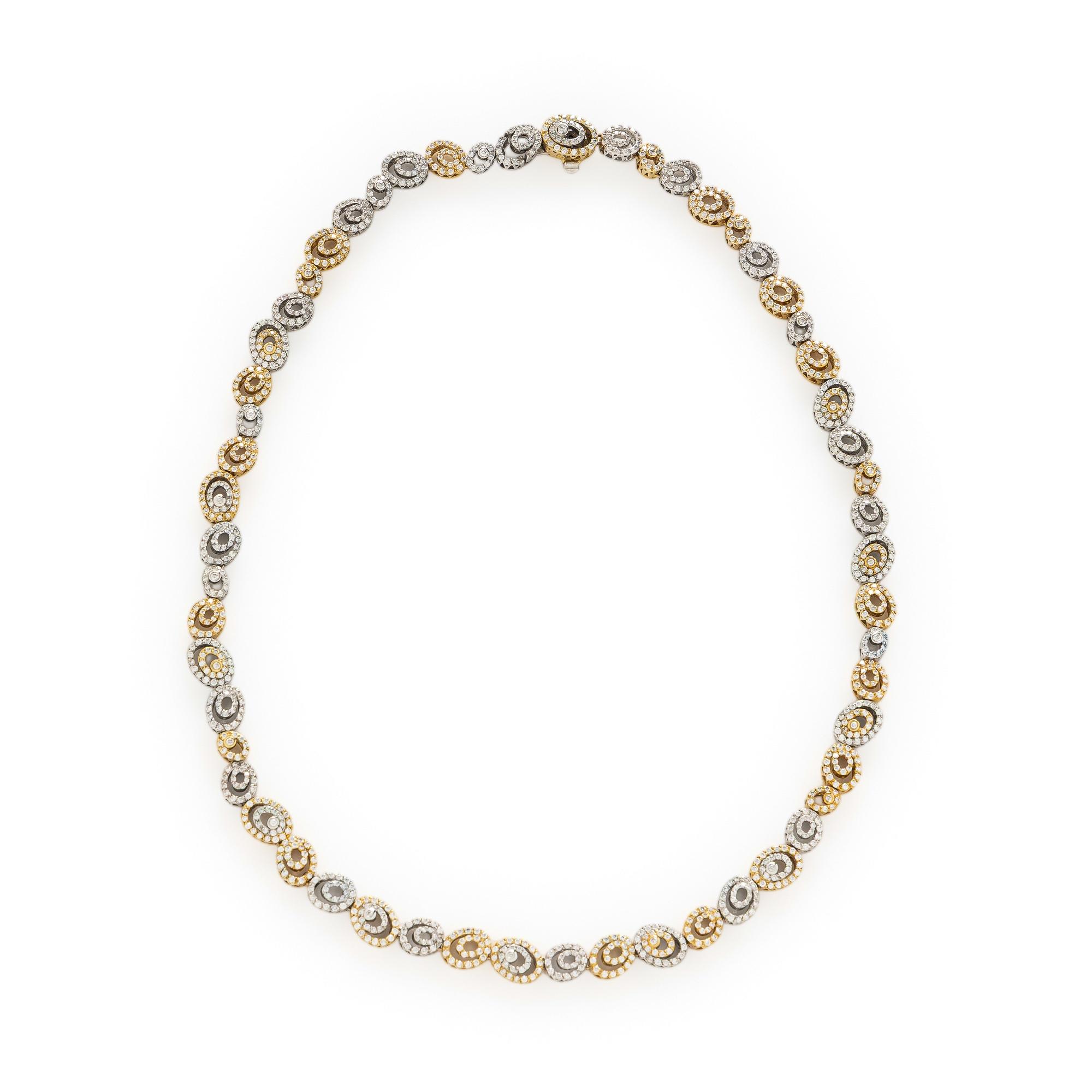 Ponte Vecchio Gioielli, Diamond and Bicolor Gold 'Saturno' Necklace
